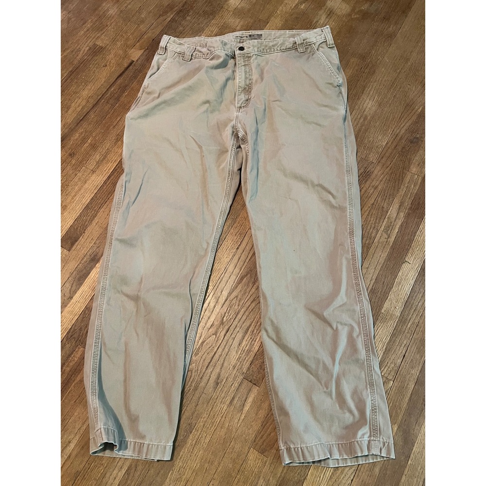Carhartt B11 Mens 42x32 Relaxed Fit Work Pants Tan Khaki Carpenter Utility